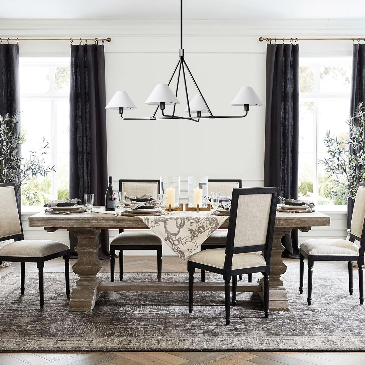 Vase Chandelier Cone Shade Minimalist