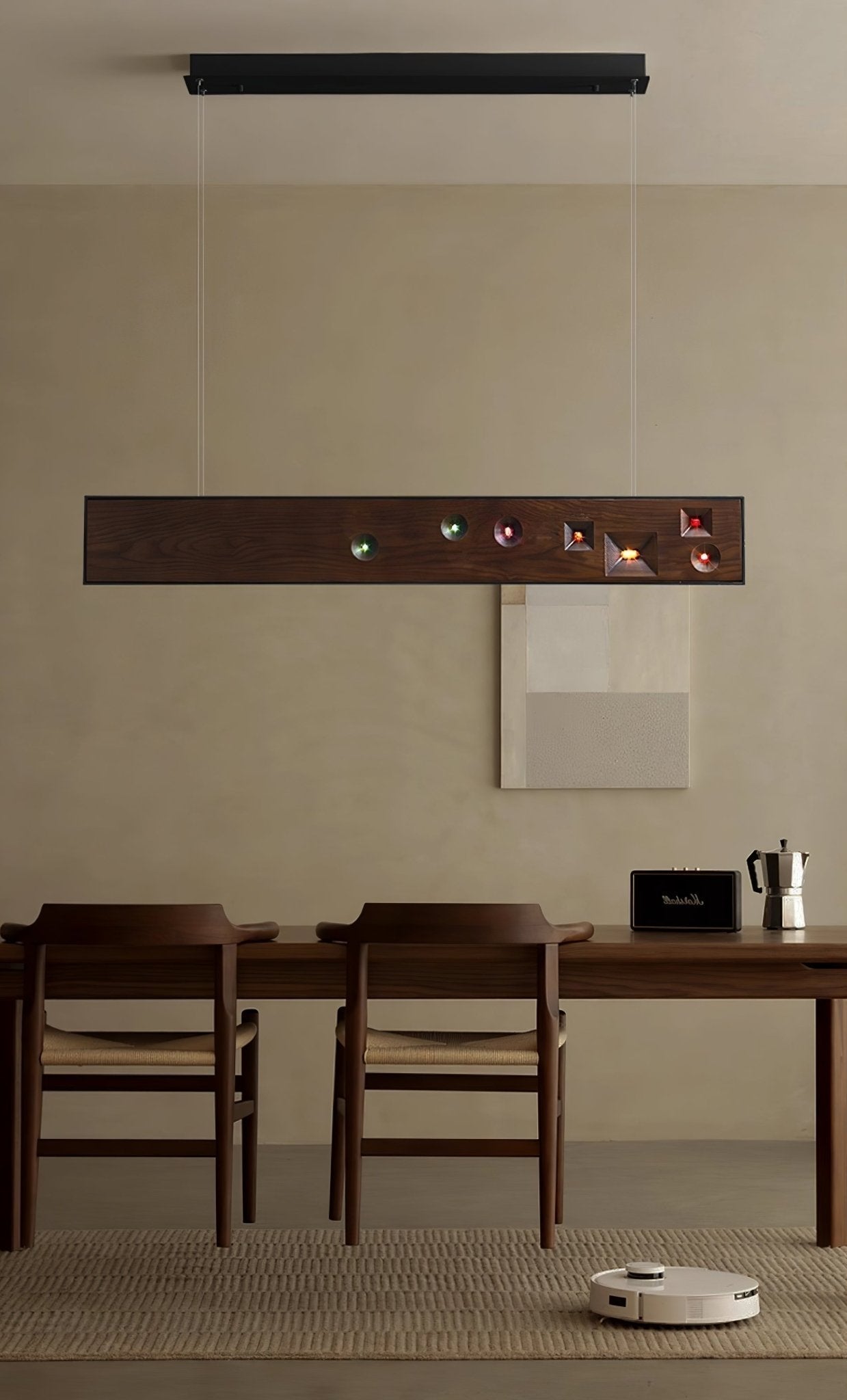 Elvorora Pendant Light Wood Gemstone Linear LED