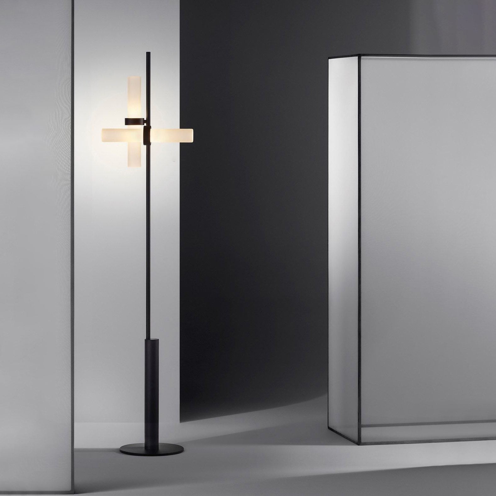 Munell Black Acrylic Floor Lamp