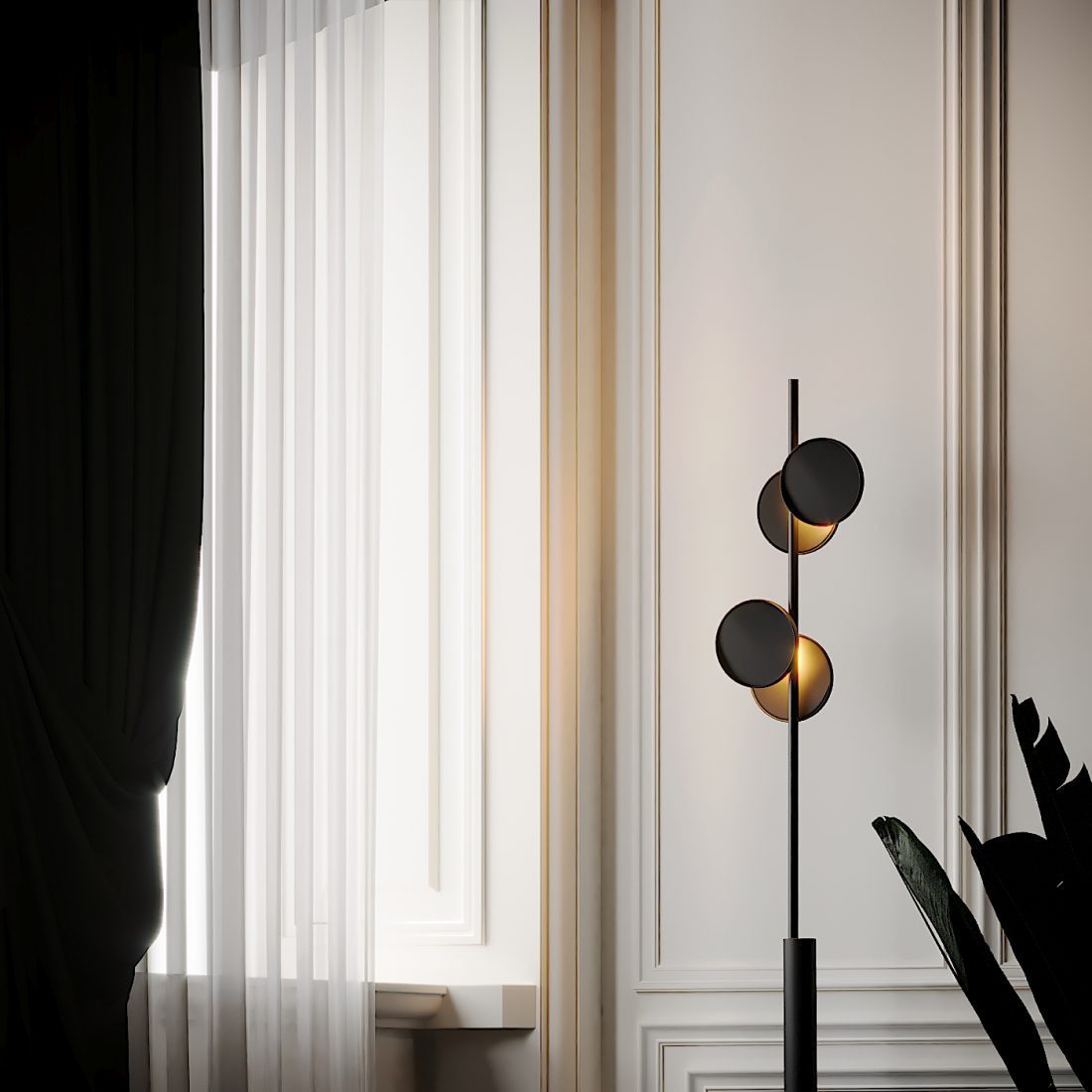 Munell Black Acrylic Floor Lamp