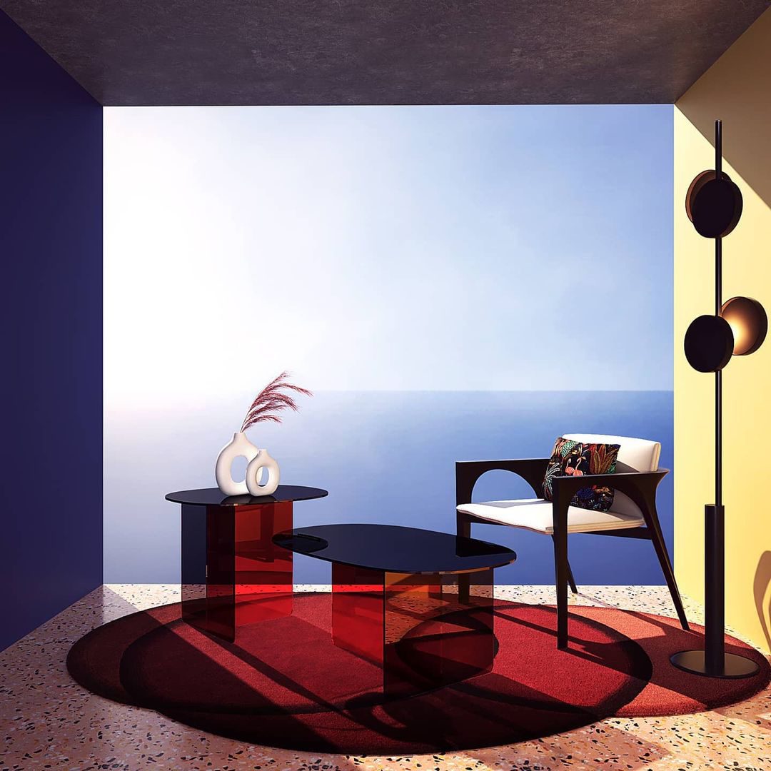 Munell Black Acrylic Floor Lamp