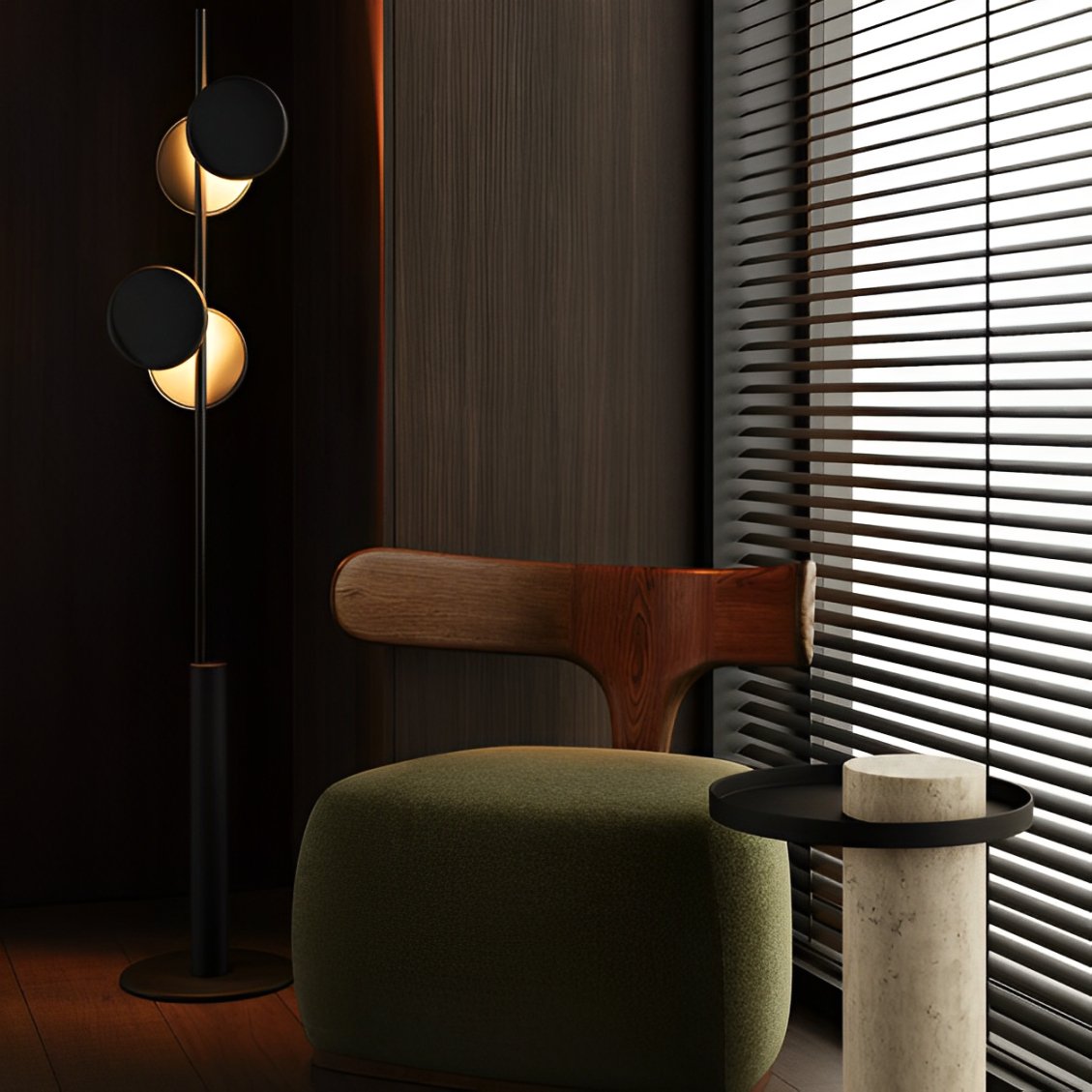 Munell Black Acrylic Floor Lamp