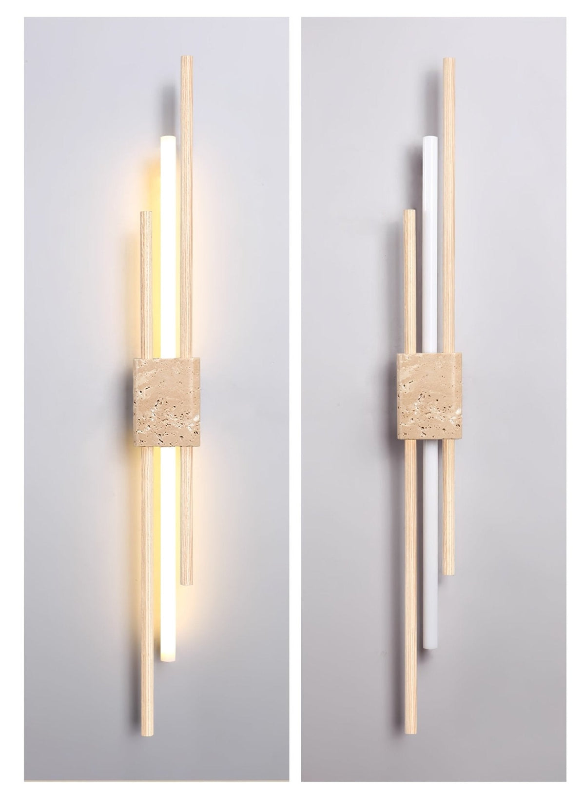 Eden Terra   Travertine  Wood  Walnut Wall Light