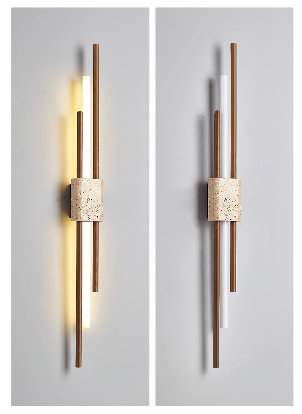 Eden Terra   Travertine  Wood  Walnut Wall Light