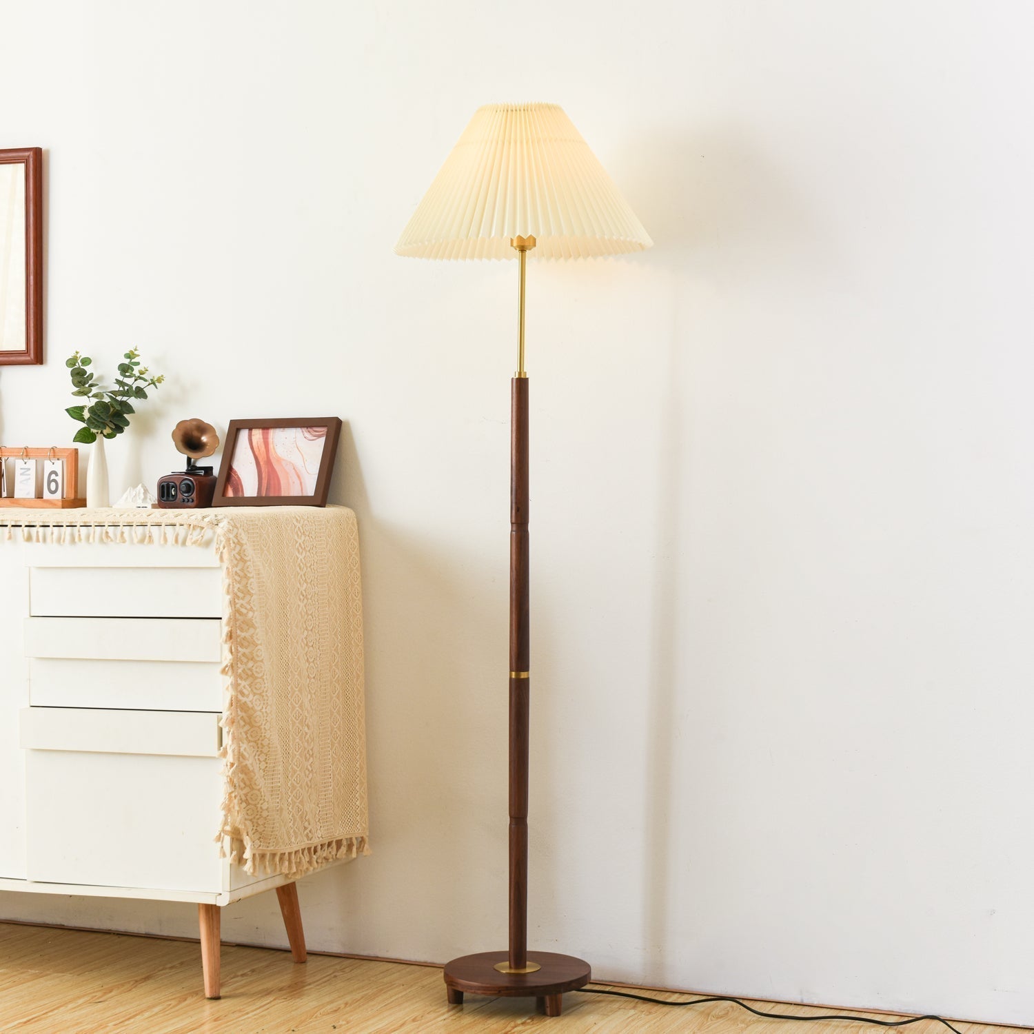 Haven Wood & Fabric Vintage Floor Lamp