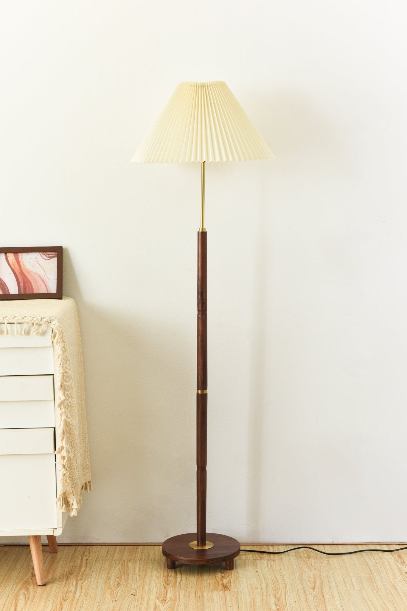 Haven Wood & Fabric Vintage Floor Lamp
