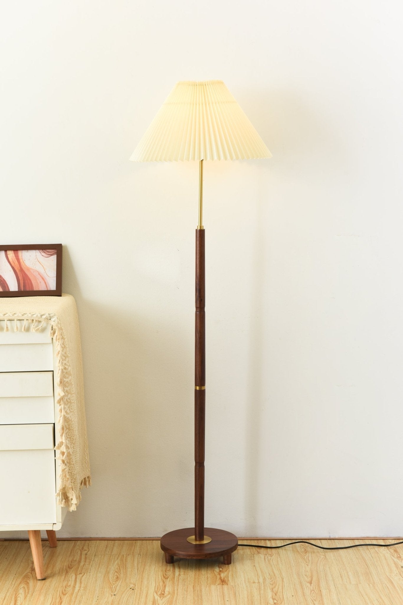 Haven Wood & Fabric Vintage Floor Lamp