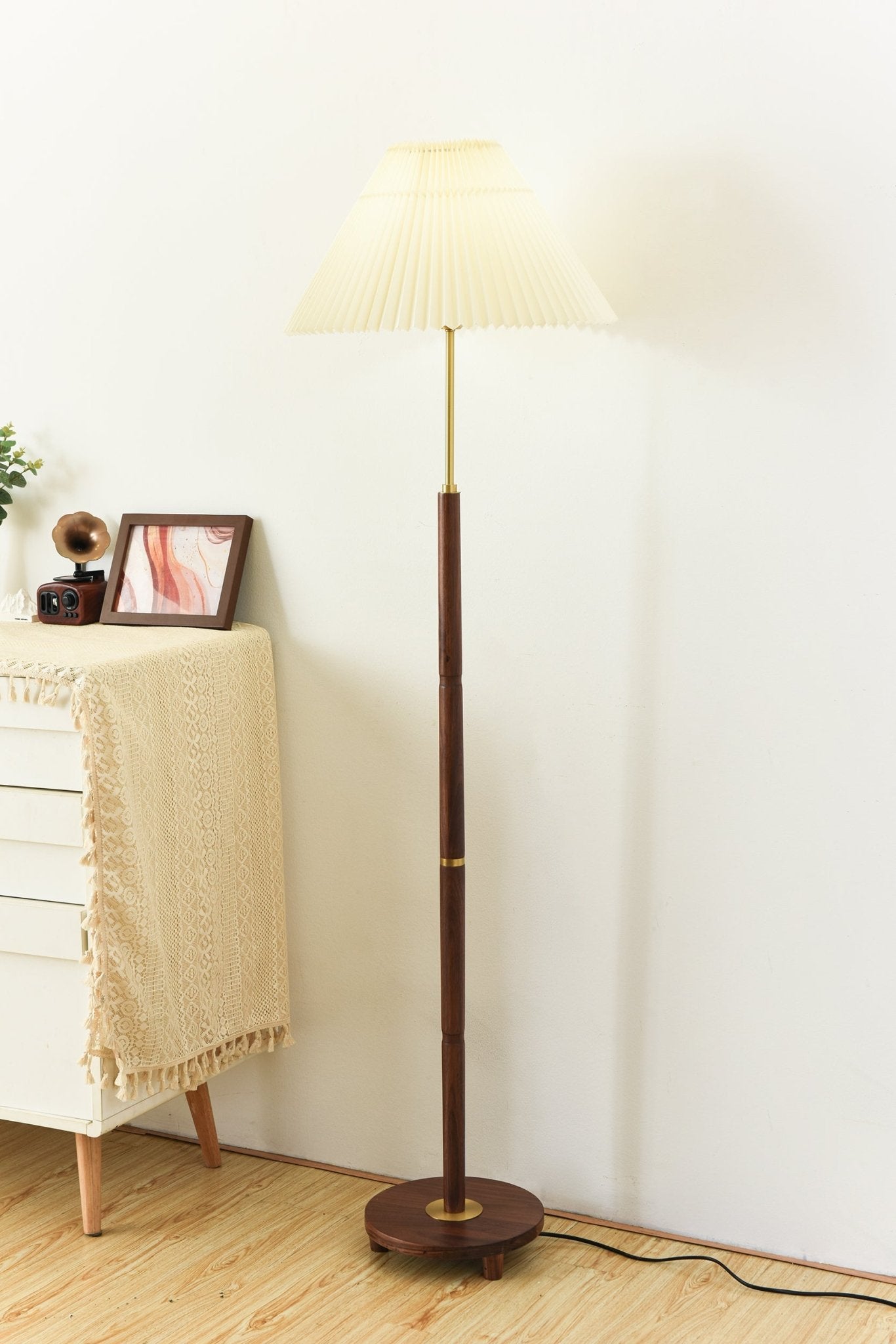 Haven Wood & Fabric Vintage Floor Lamp