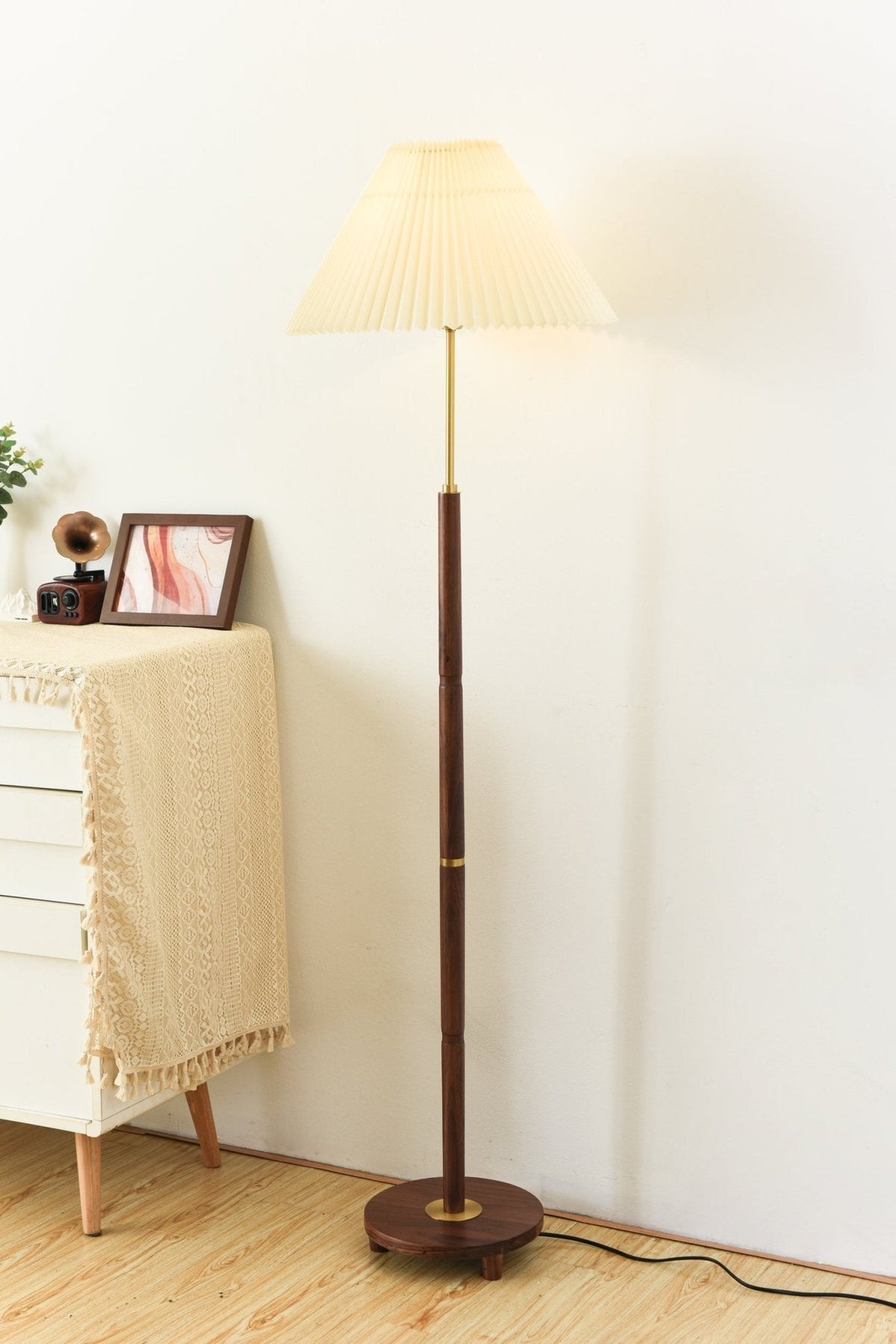Haven Wood & Fabric Vintage Floor Lamp