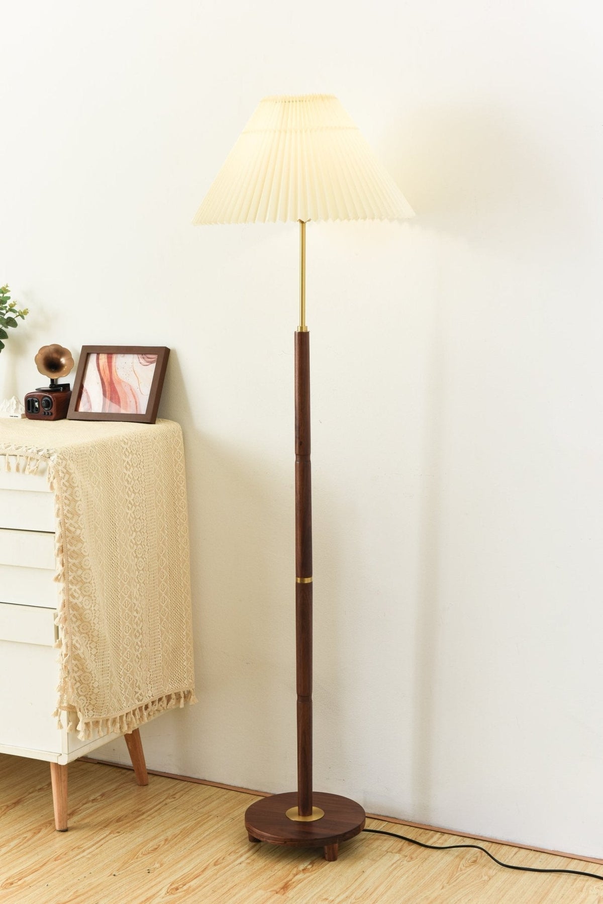 Haven Wood & Fabric Vintage Floor Lamp