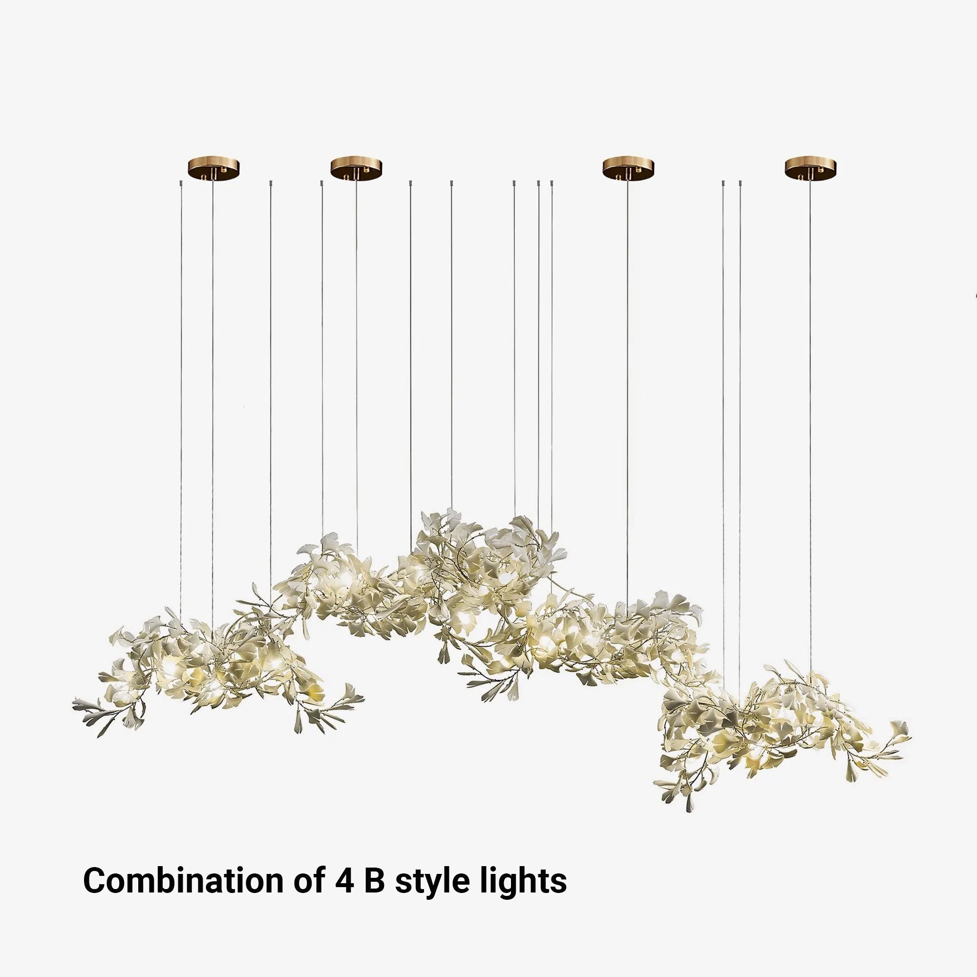 Olivia Gildglow Luxury Ceramic Chandelier Large Foyer Gingko Leaf Living Room - Neutral Decor