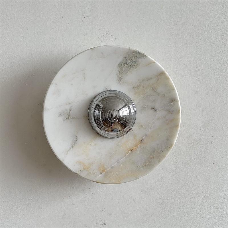 Alba Modern Minimalist Chrome Marble Wall Lamp
