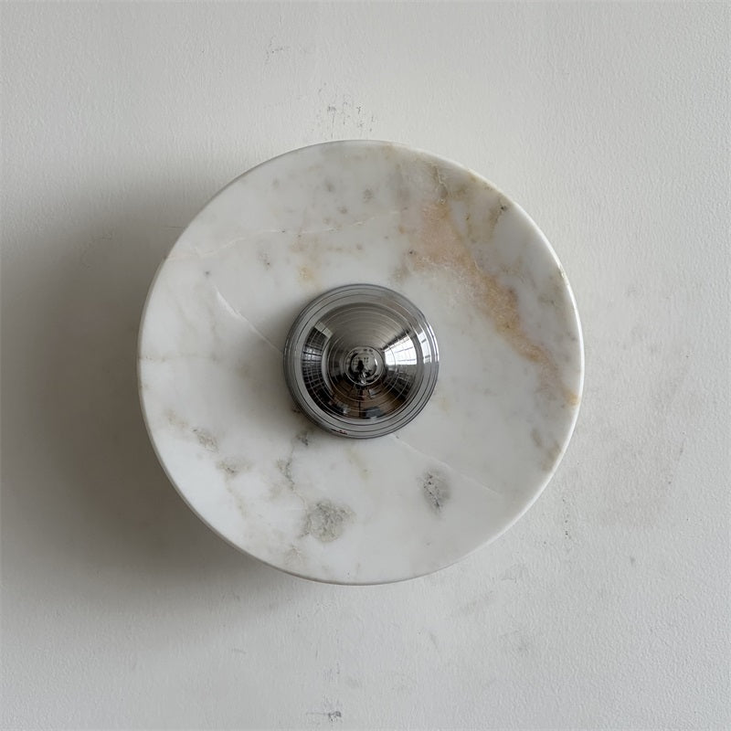 Alba Modern Minimalist Chrome Marble Wall Lamp