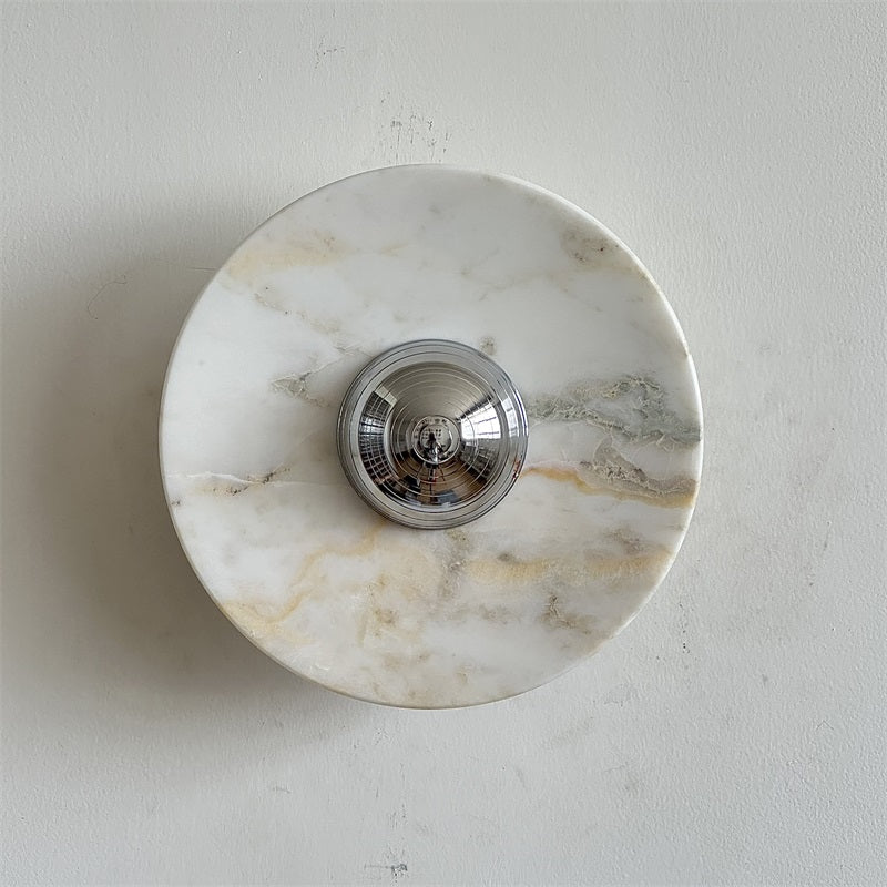 Alba Modern Minimalist Chrome Marble Wall Lamp