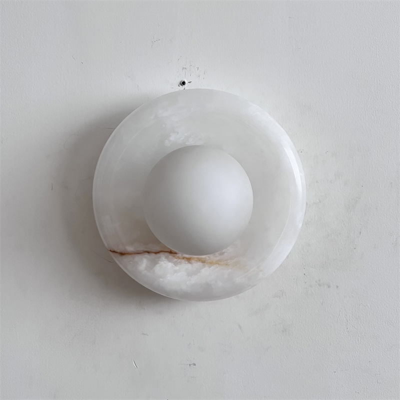 Aursilos Premium Nordic Art White Jade Glass Sconce Wall Lamp - Neutral Decor