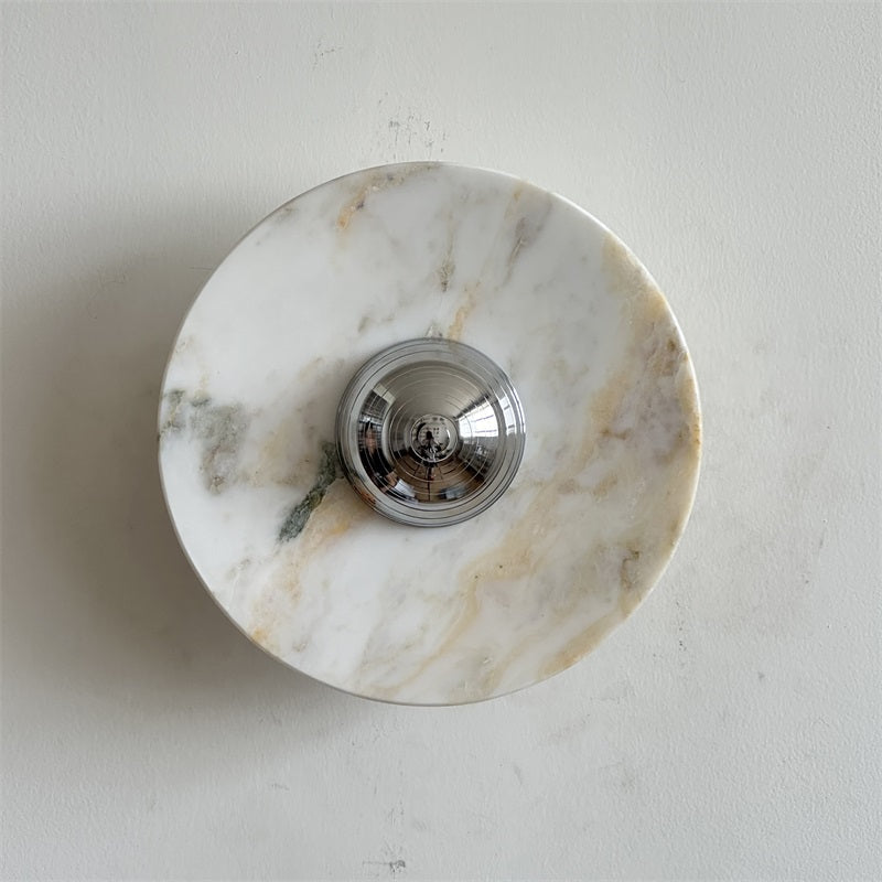 Alba Modern Minimalist Chrome Marble Wall Lamp