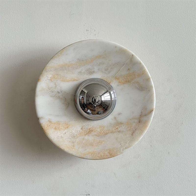 Alba Modern Minimalist Chrome Marble Wall Lamp