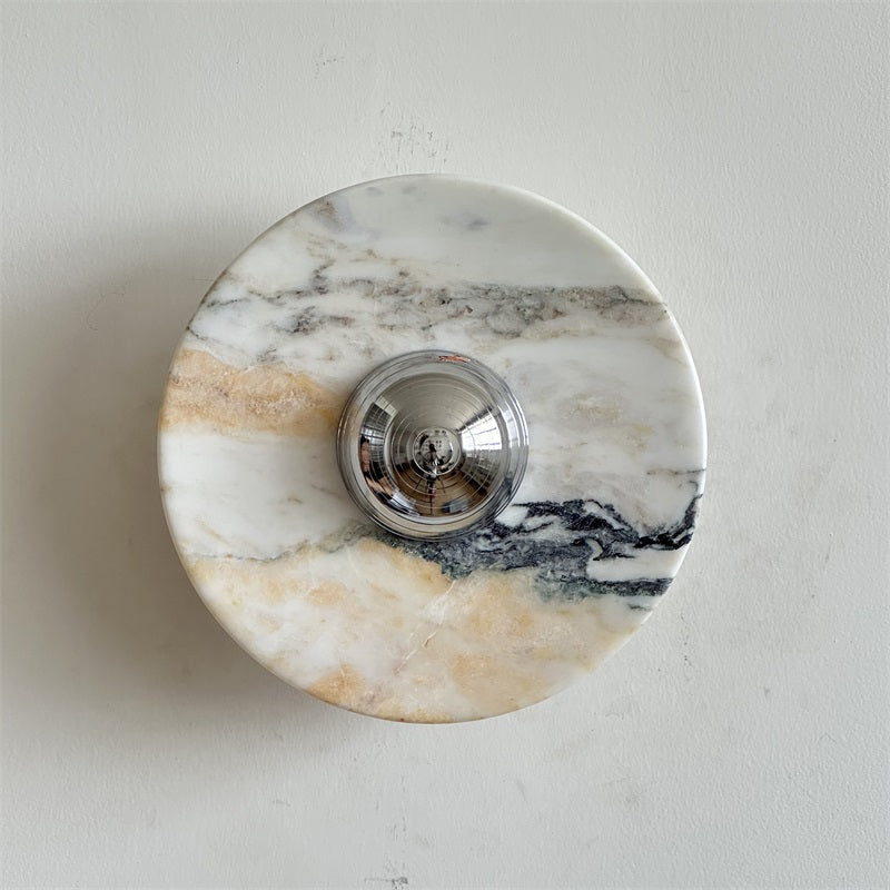 Alba Modern Minimalist Chrome Marble Wall Lamp