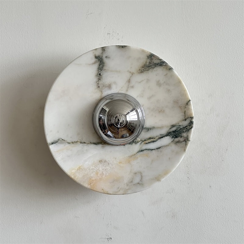Alba Modern Minimalist Chrome Marble Wall Lamp