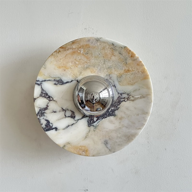 Alba Modern Minimalist Chrome Marble Wall Lamp