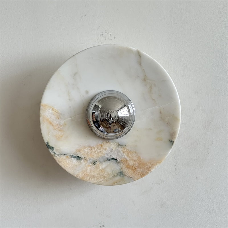 Alba Modern Minimalist Chrome Marble Wall Lamp