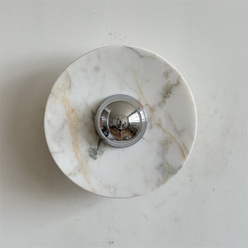 Alba Modern Minimalist Chrome Marble Wall Lamp