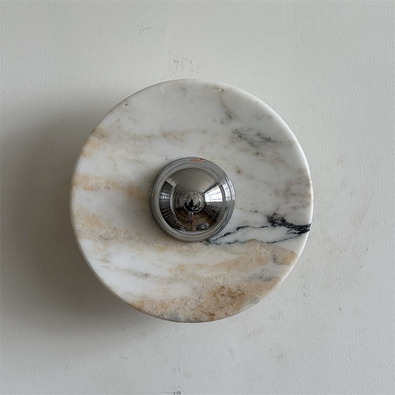 Alba Modern Minimalist Chrome Marble Wall Lamp