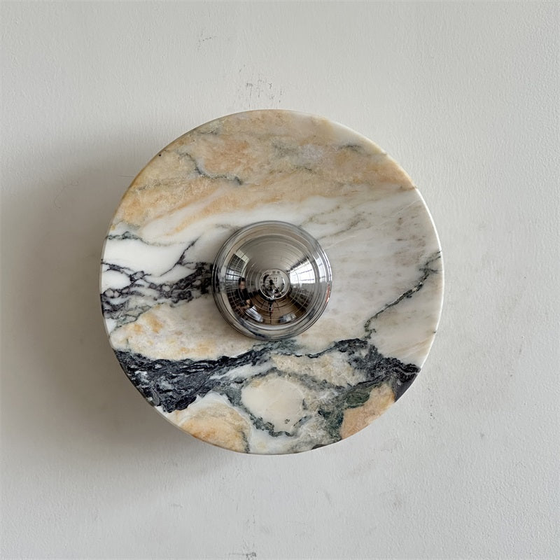 Alba Modern Minimalist Chrome Marble Wall Lamp