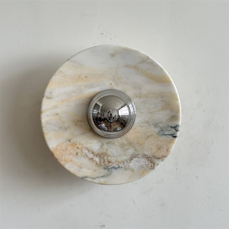 Alba Modern Minimalist Chrome Marble Wall Lamp