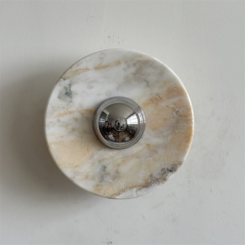 Alba Modern Minimalist Chrome Marble Wall Lamp