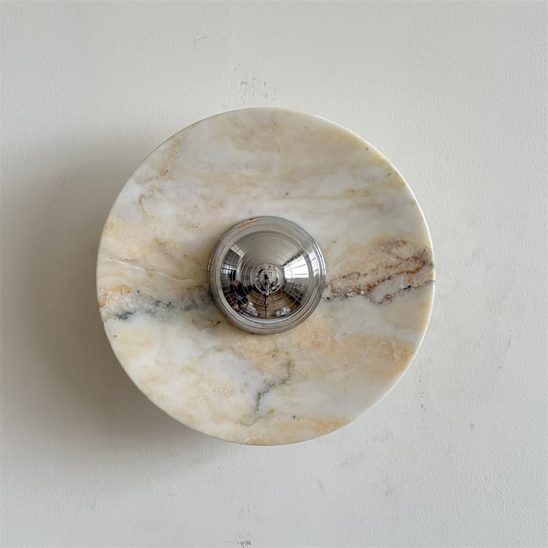 Alba Modern Minimalist Chrome Marble Wall Lamp