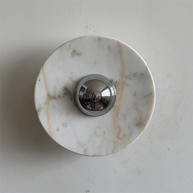 Alba Modern Minimalist Chrome Marble Wall Lamp