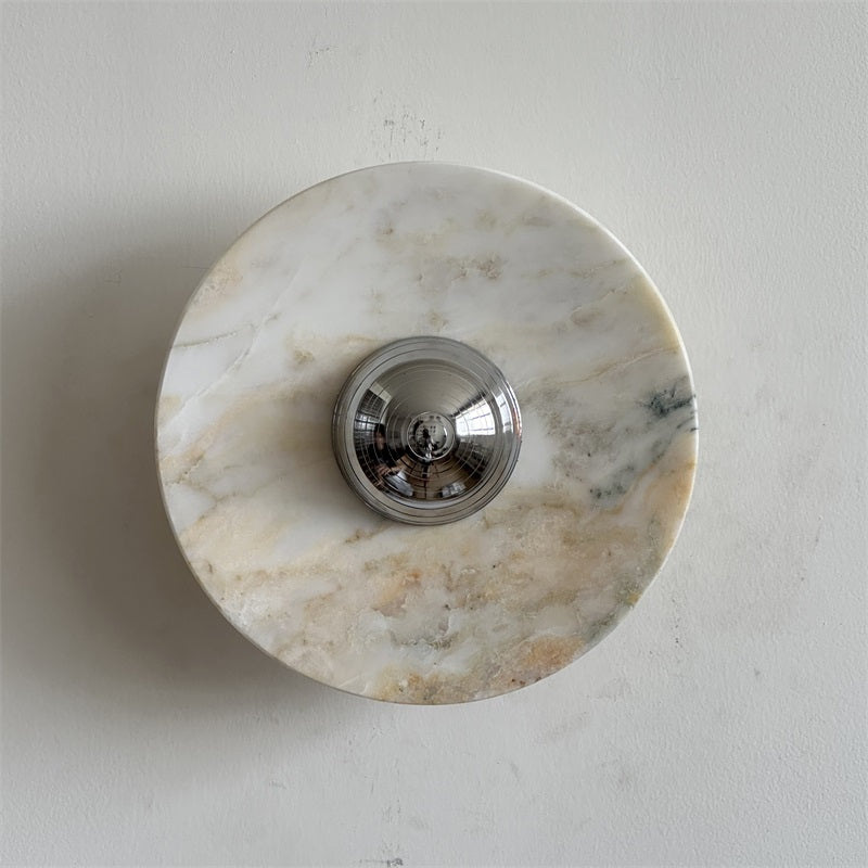 Alba Modern Minimalist Chrome Marble Wall Lamp