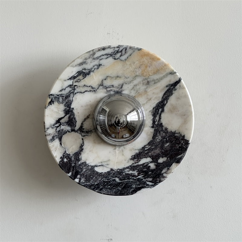 Alba Modern Minimalist Chrome Marble Wall Lamp