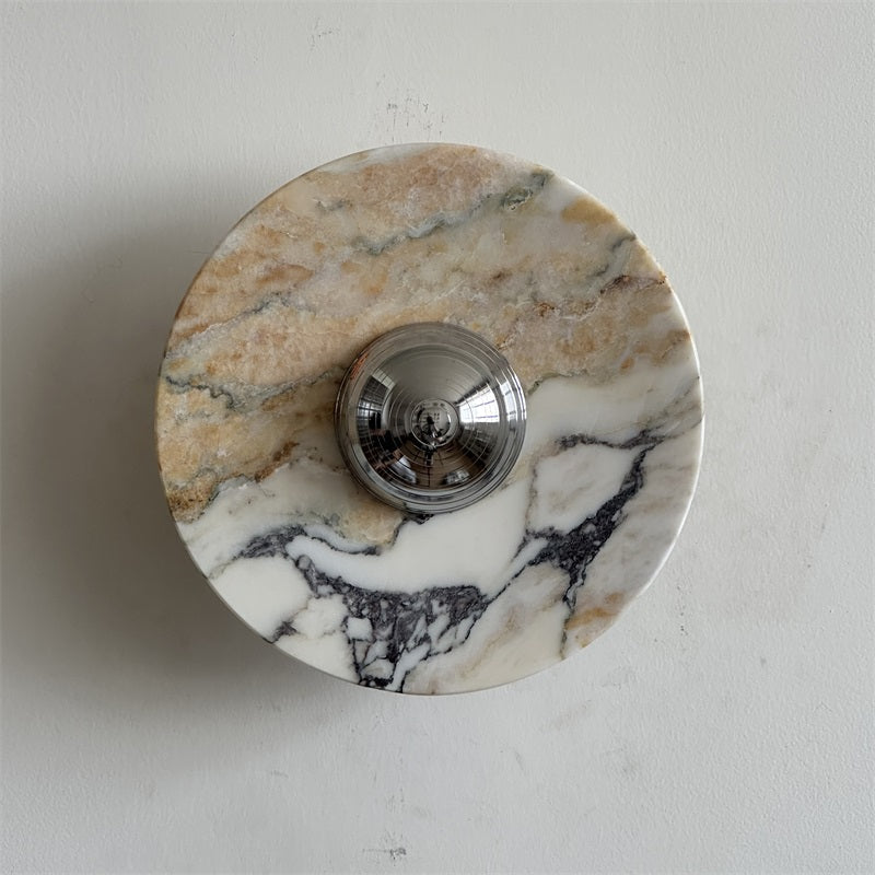 Alba Modern Minimalist Chrome Marble Wall Lamp
