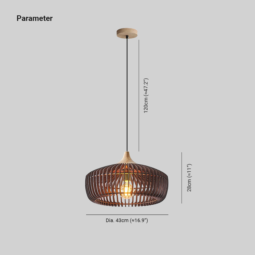 Muto Nordic Japanese Wood Pendant Light