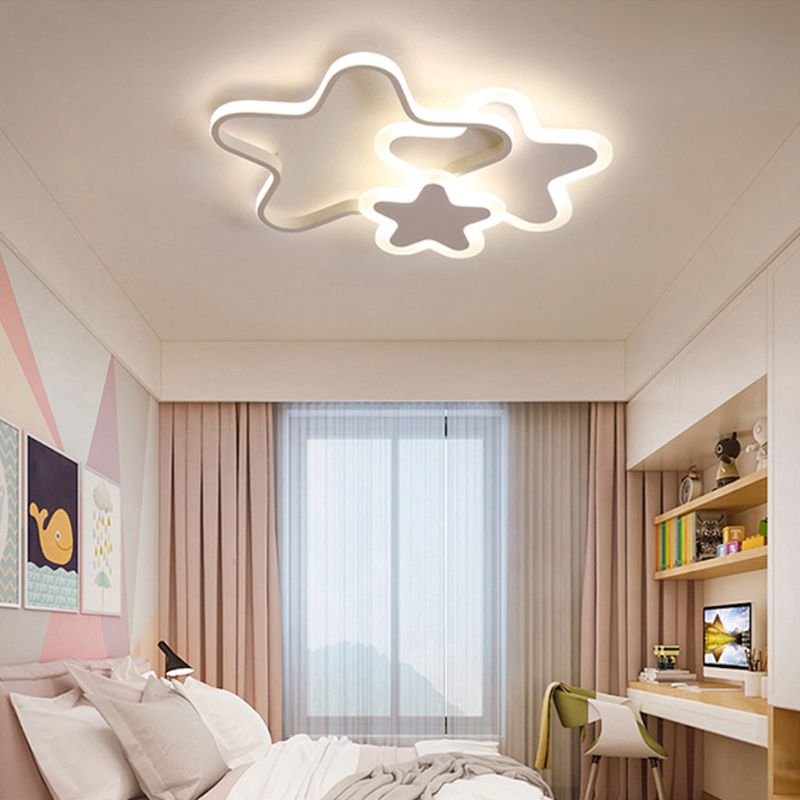 Valentina LED Star Designer Children Flush Mount Ceiling Light - Neutral Decor