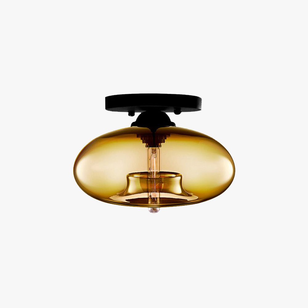 Arisha Industrial Art Deco Globe Flush Mount Ceiling Light Living Room - Neutral Decor