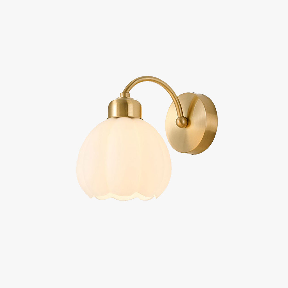 Arisha Nordic Flower Glass Wall Lamp Ivory Bedroom - Neutral Decor
