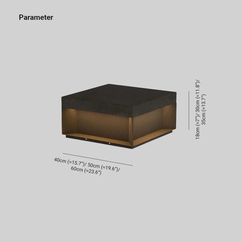 Elow Outdoor Post Lamps Modern Square Solar - Neutral Decor