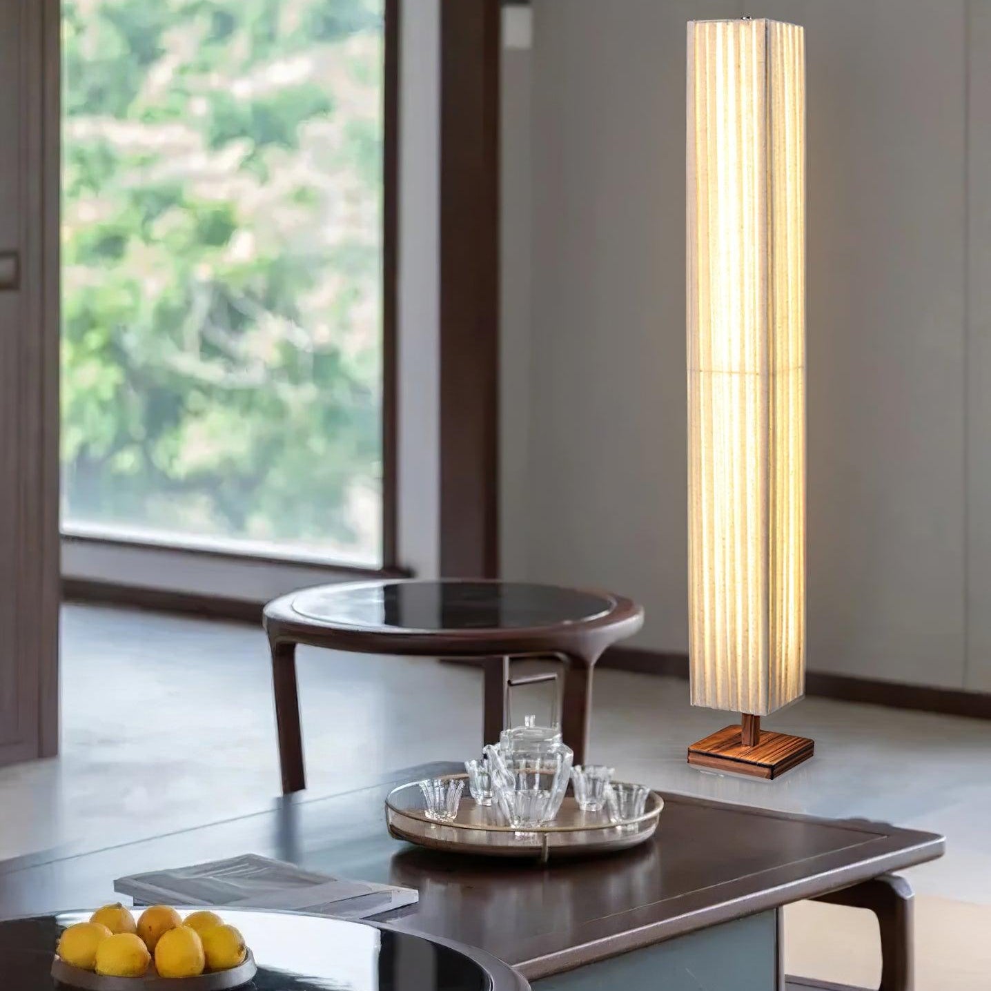Vesolyre Japandi Fabric Floor Lamp - Neutral Decor