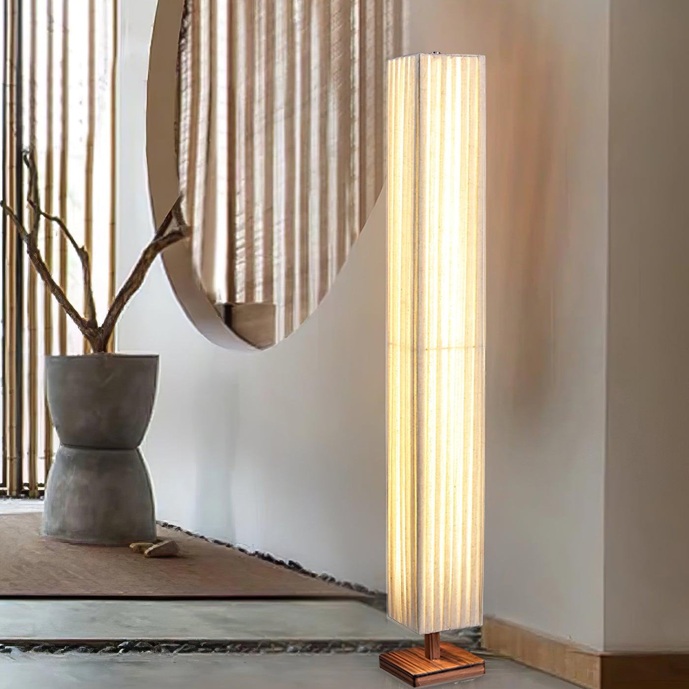 Vesolyre Japandi Fabric Floor Lamp - Neutral Decor