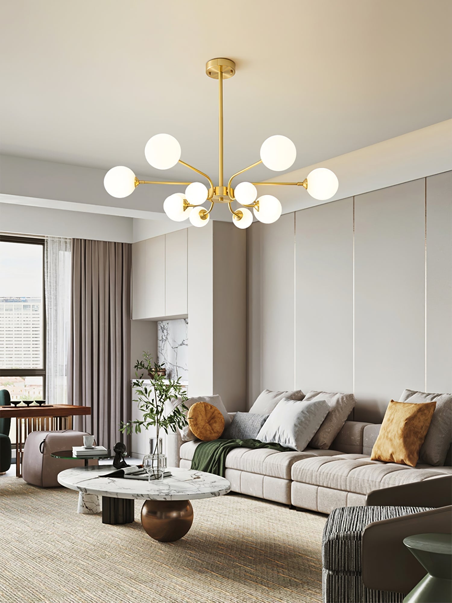 Wace Chandelier Globe Arm Modern