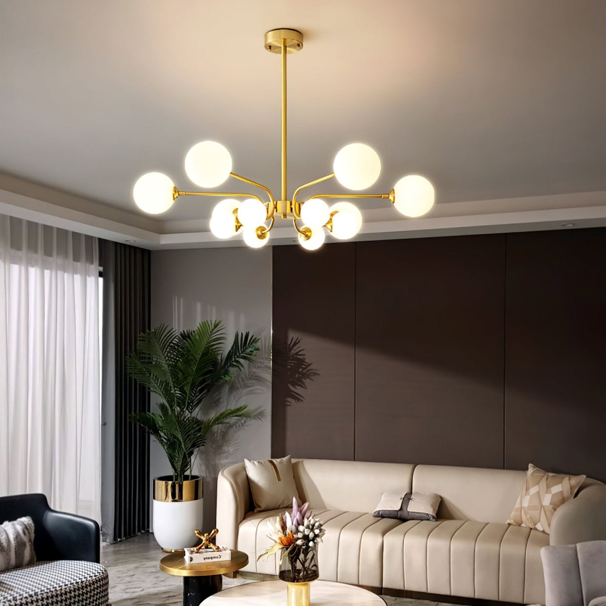 Wace Chandelier Globe Arm Modern