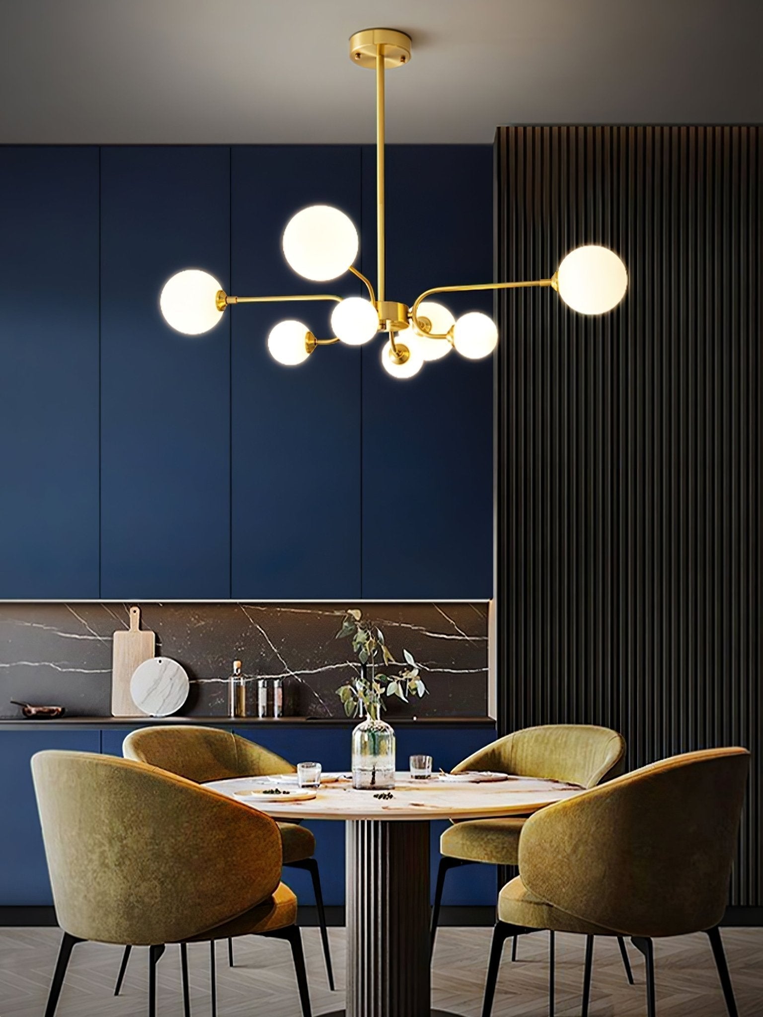 Wace Chandelier Globe Arm Modern