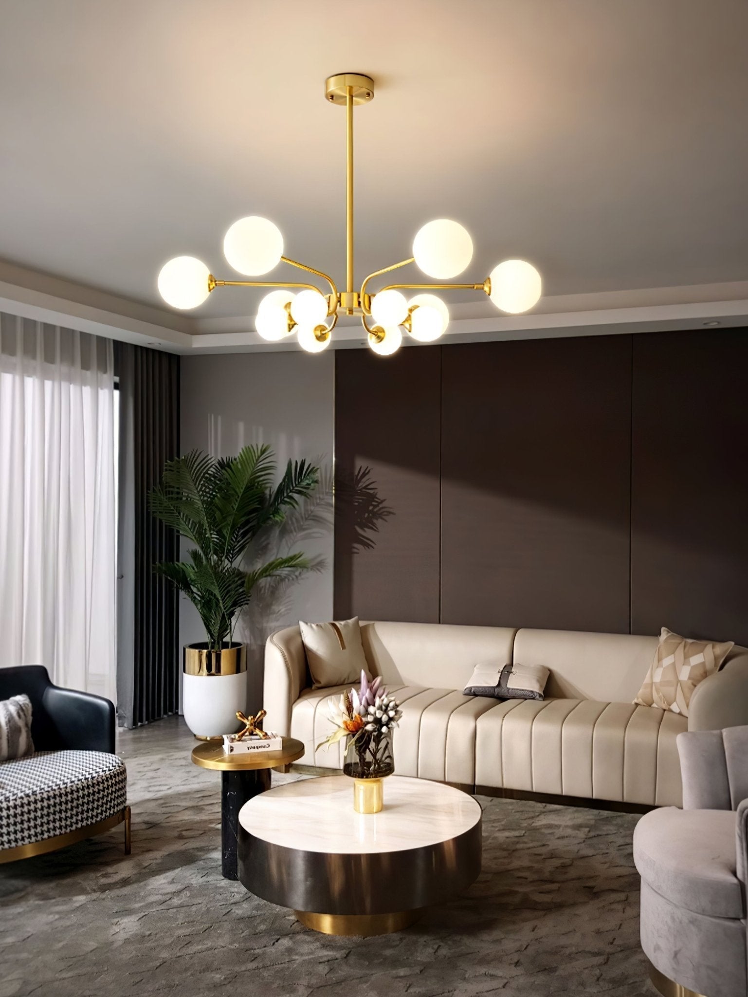 Wace Chandelier Globe Arm Modern