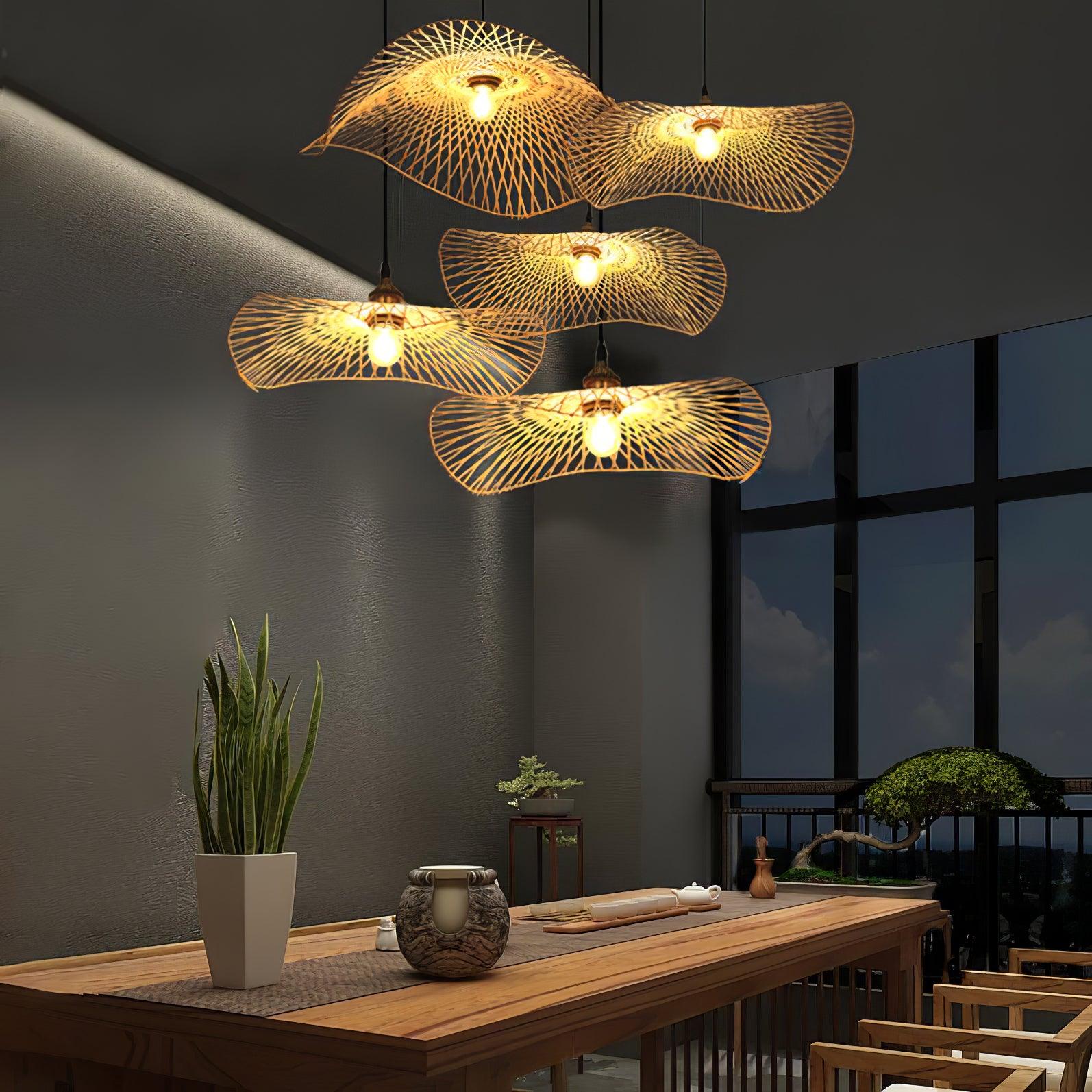 Twirl Bamboo Frame Pendant Lamp