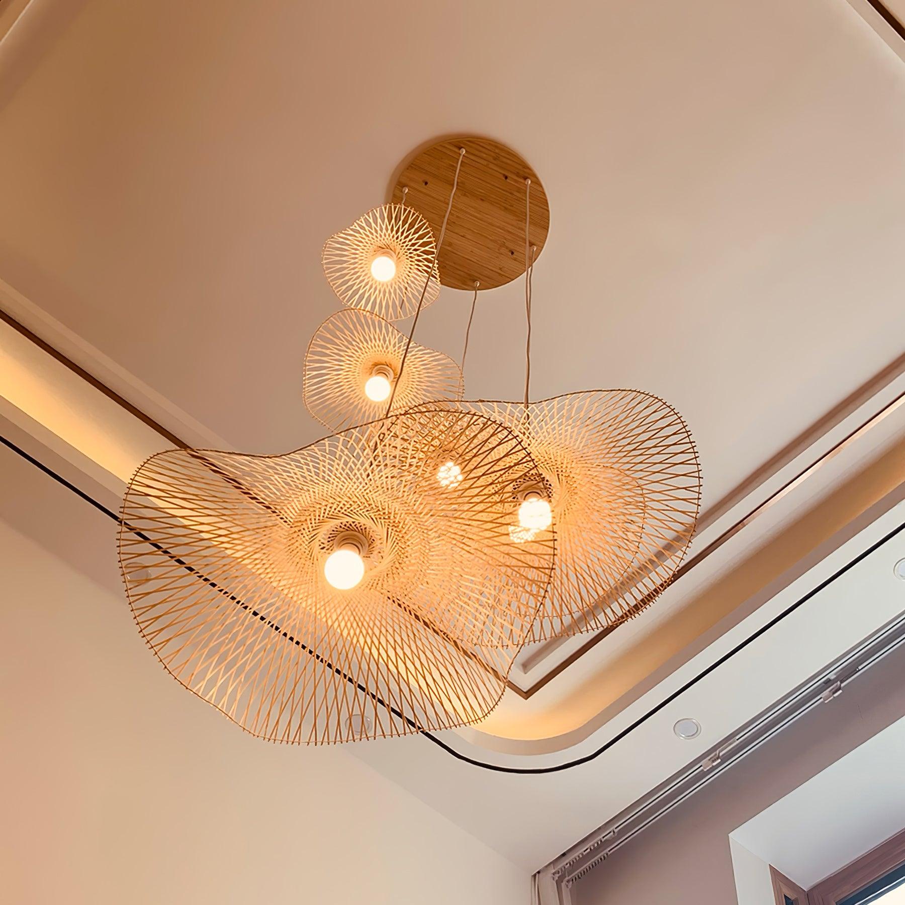 Twirl Bamboo Frame Pendant Lamp