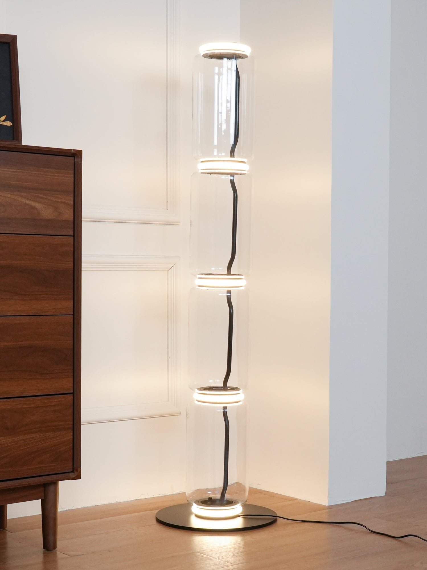 Lustra Floor Lamp Bamboo Glass - Neutral Decor