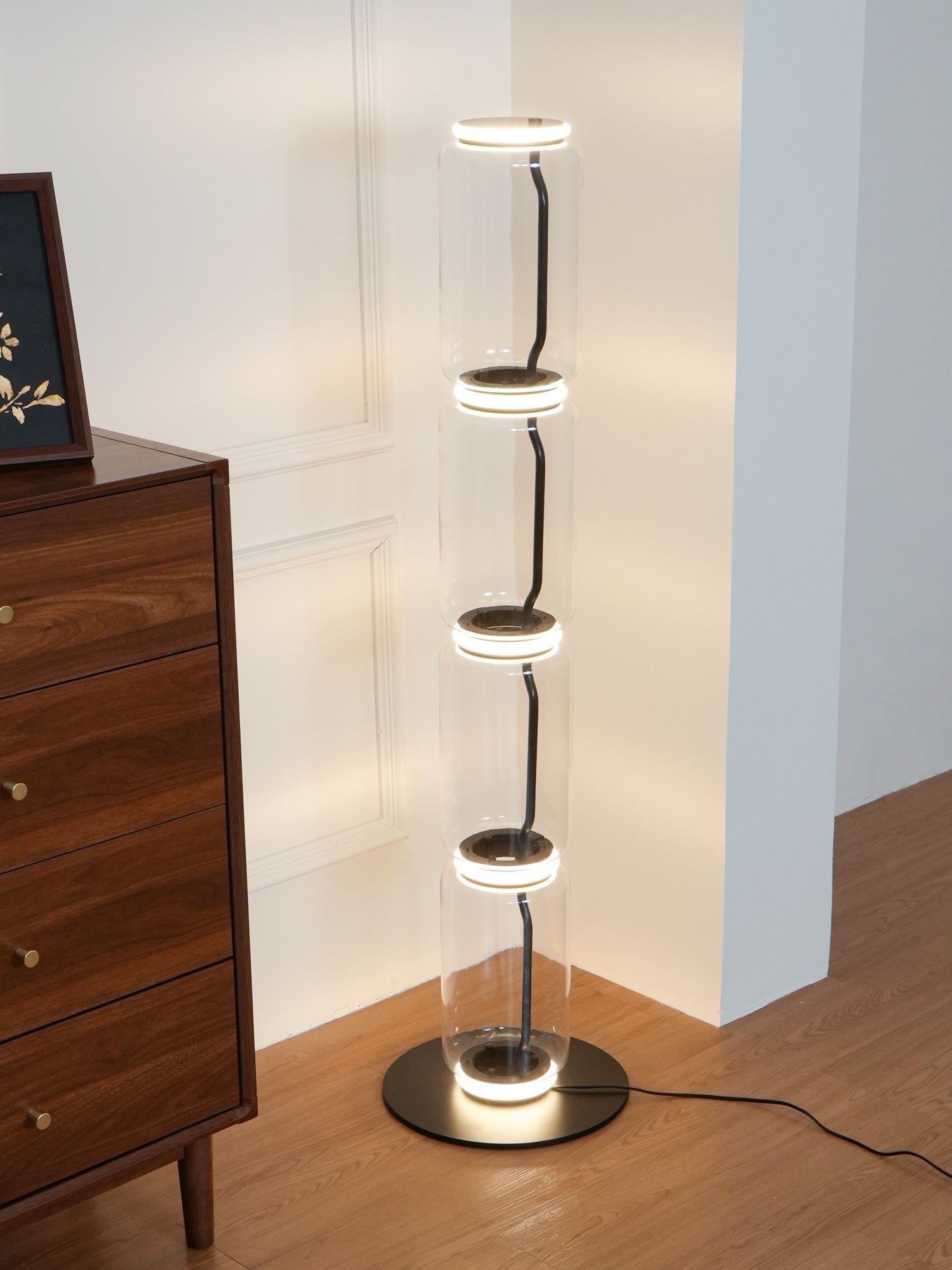 Lustra Floor Lamp Bamboo Glass - Neutral Decor